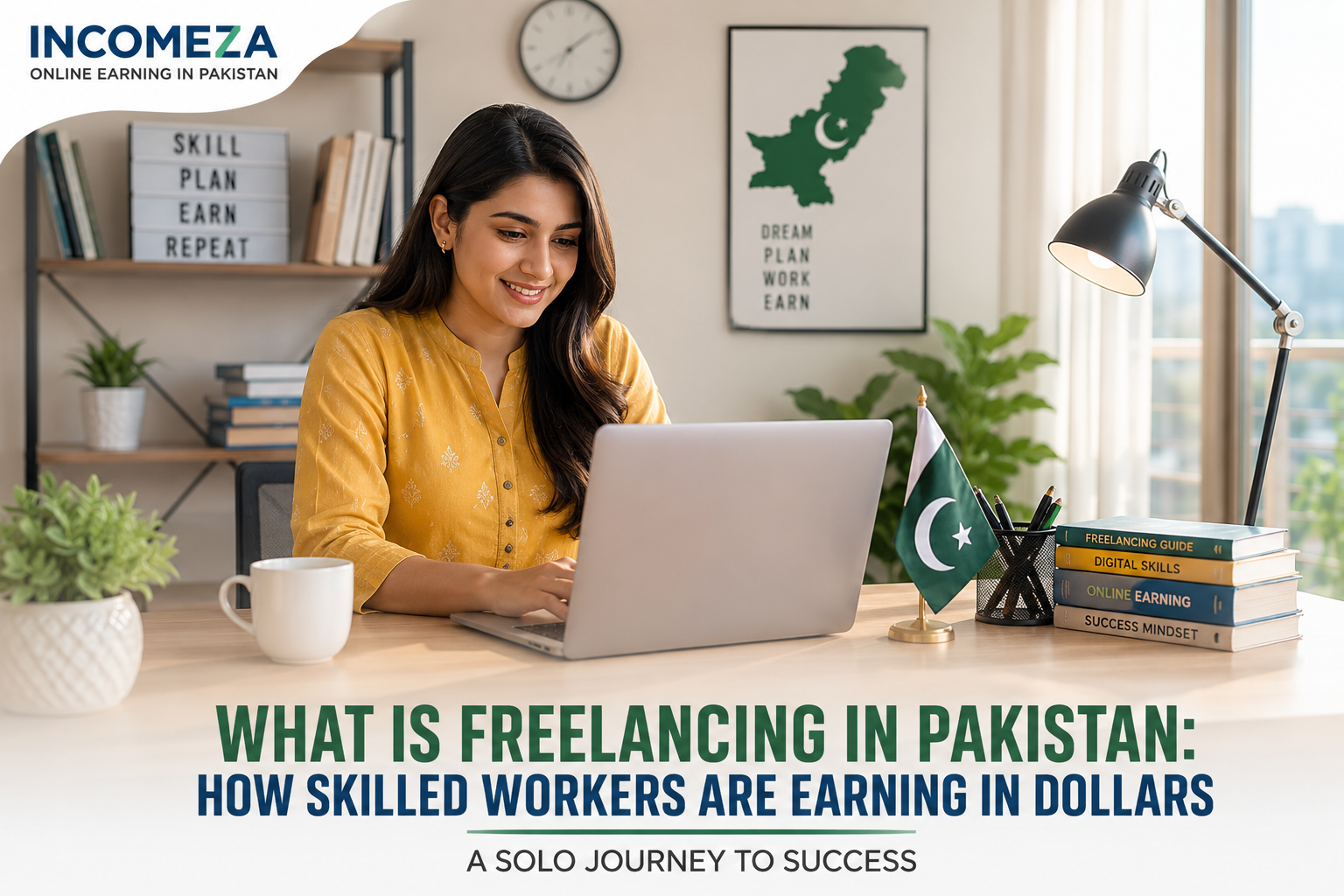 Freelancing in Pakistan: skilled worker earning online with a laptop
